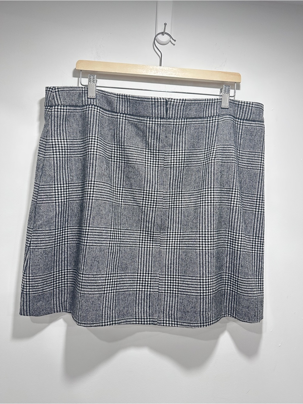 Hudson North Black & White Glen Plaid Wool Blend Mini Skirt Size 18W - Picture 7 of 9